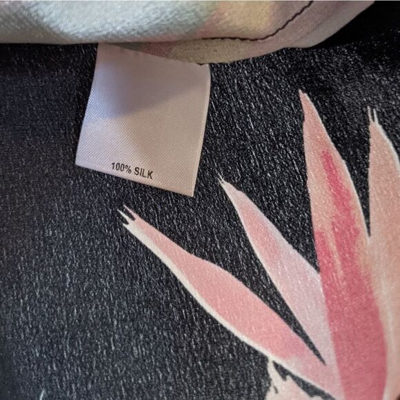 Tucker Assymetical Ruffle Tank Birds of Paradise in Crepe de Chine Silk Floral - Picture 6 of 8